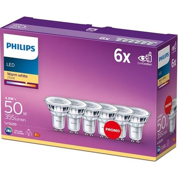 Philips LED Classic spot 4.6-50W, GU10, 2700K, set 6ks 929001215233