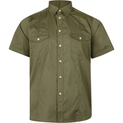 KAM košile pánská krátký rukáv KBS 6180 khaki