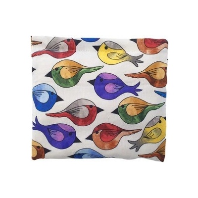 TORF ZIEGLER Polštářek s pšeničným zrnem červeno-bílý folklór 19 x 18 cm