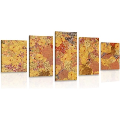 5-dílný obraz abstrakce ve stylu G. Klimta - 200x100