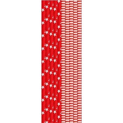 Duni Slamky papier 20 cm červená biela