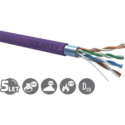 Solarix SXKD-5E-FTP-LSOH FTP CAT5e drát, 305m, fialový