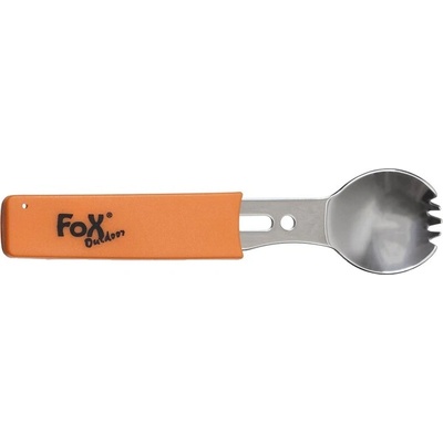 Fox Outdoor Многофункционална лъжица FoxOutdoor, неръждаема стомана, оранжева дръжка (33430K)
