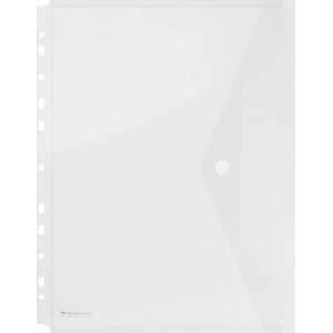 DONAU Envelope briefcase DONAU latch, PP, A4, 200micr. , with europerforation, transparent