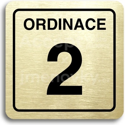 ACCEPT Piktogram ordinace 2 - zlatá tabulka - černý tisk