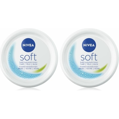Nivea Soft hydratačný krém 2 x 100 ml kozmetická sada