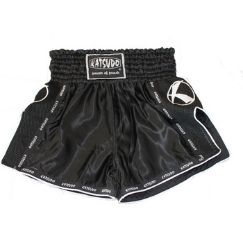 Katsudo Къси панталони за тайландски бокс Katsudo Huricane, черни (Kat_5009.black)