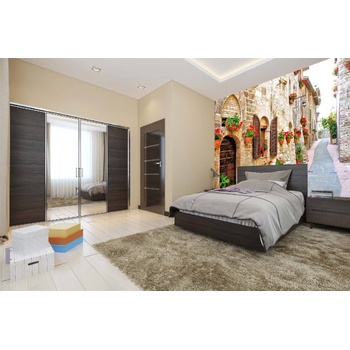 DIMEX ART s. r. o Самозалепваща се флизелинова фототапета алея с цветя 375 x 250 см