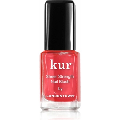 Londontown kur Sheer Strength Nail Blush Poppy zpevňující lak na nehty průhledná šarlatová 12 ml