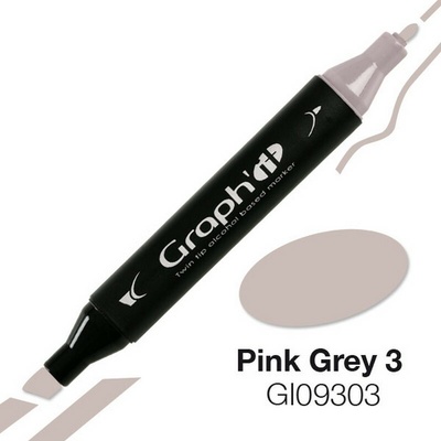 Lihová fixa GRAPH'IT oboustranná Fine & Chisel, Pink Grey 3