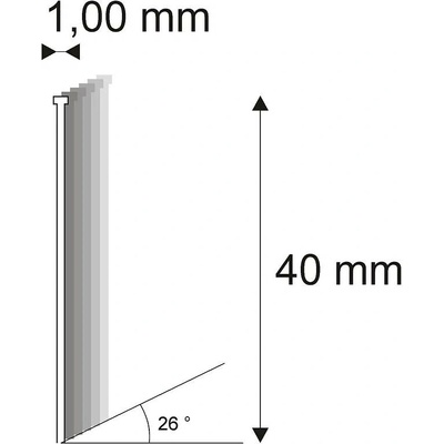 Truhlářské Brady šikmé 26° Narex 500/40 - 1 x 40 mm - 5.000 ks
