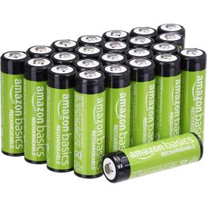Amazon 24-Pack Rechargeable AA NiMH Batteries, 2000 mAh, 1.2 V, up to 1000x rechargeable, pre-charged - 210AAHCB (210AAHCB)