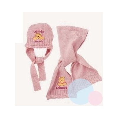 ŠÁLA A čepice MEDVÍDEK PÚ baby hm 4257 růžová