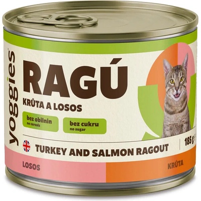Yoggies RAGÚ pre mačky Morka a losos 185 g