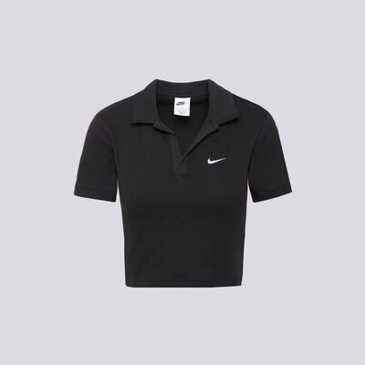 Nike Тениска W Nsw Essntl Ss Тениска Тип Поло Crp Топ дамски Дрехи Тениски DV7884-010 Черен M (DV7884-010)