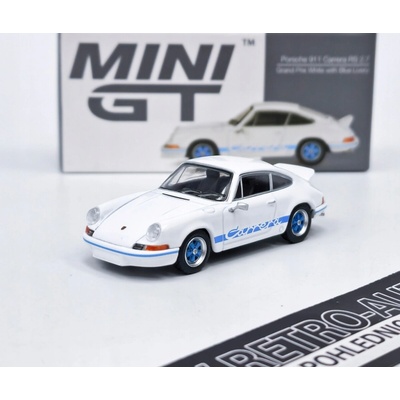 MINI GT Porsche 911 Carrera RS 2.7 Grand Prix White with Blue Livery 1 64