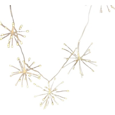 ACA Lighting LED dekoračná strieborná girlanda Starburst 420 cm teplá biela farba 230V