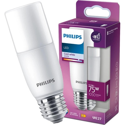Philips LED žárovka LED E27 Stick 9.5W = 75W 1050lm 4000K Neutrální bílá 240° PHICLAI0010