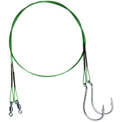 Mivardi Wire Leader Swivel/Single Hook Green 9 kg 45 cm