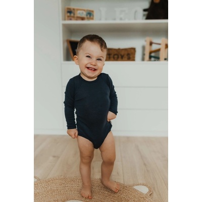 Detské merino body s dlhým rukávom Lucca Wheat