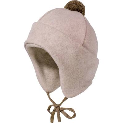 maximo Детска зимна шапка (beanie) Maximo Kids' Mini Beanie with Pom-pom and Tie Beanie - Light Brown Melange - размер 43-45 cm (904-5101-0212)