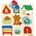 Educo Дървен пъзел с изненади Educo - Домовете на животните (E522405)