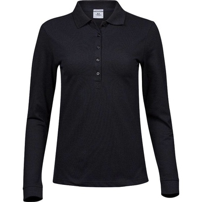 Tee Jays 146 Dámske luxusné elastické polo s dl. rukávom čierna