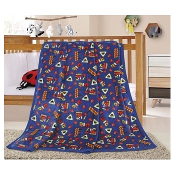 Bellatex detská deka Ella staveniště tmavě modrá