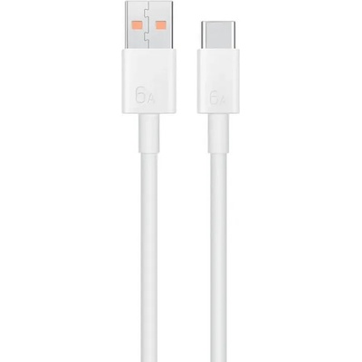 Huawei Оригинален USB-C Кабел за Huawei Super Charge LX04072043 66W 6A 1m, Бял (Bulk) (LX04072043)