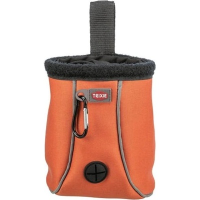 Trixie Neoprenová Kapsa na pamlsky 2v1 Pamlskovník Zásobník na sáčky Twist Treat 14 x 11 cm oranžová