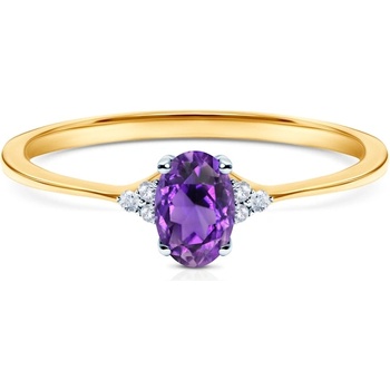 SAVICKI Годежен пръстен Savicki: двуцветно злато, аметист