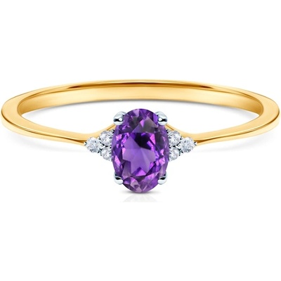 SAVICKI Годежен пръстен Savicki: двуцветно злато, аметист