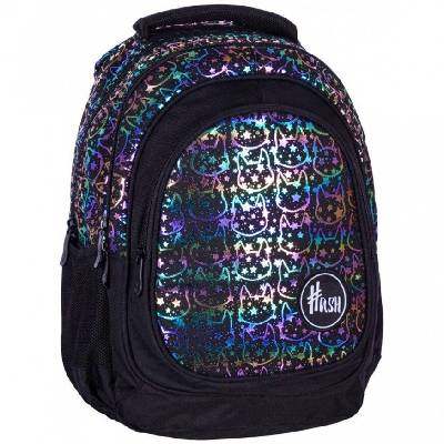 Ученическа раница, HASH, AB330, Neon Kitty холографски ефект, 39 x 28 x 15 см (AS502022119)