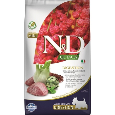 N&D Quinoa Dog Adult Mini Grain Free Digestion Lamb Fennel Mint & Artichoke 2,5 kg