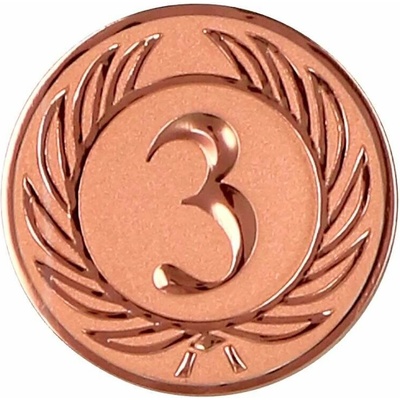 3.miesto Emblém Nálepka na trofej Ø 25 mm bronzová
