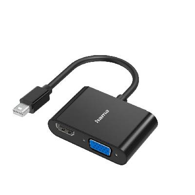 Видео адаптер 2 в 1, Mini Displayport - VGA & HDMI, Ultra-HD 4K (HAMA-300086)