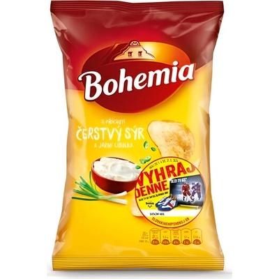 Bohemia Chips s příchutí čerstvý sýr a jarní cibulka 130 g