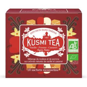 Kusmi Tea Био ройбос чай с ябълка, канела, ванилия и карамел, 20 муселинови торбички, Kusmi Tea (KUSMI21342A1120)
