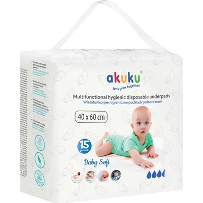 Akuku Jednorázové hygienické podložky Baby Soft 40x60cm 15ks – Zboží Dáma