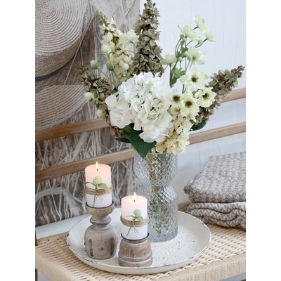 Dekorácia umelá biela kvetina Hortenzie Hydragea white - 85 cm - Chic Antique