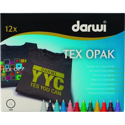 Darwi Tex opak fixky na textil sada 12 x 6 ml