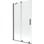 Mexen Velar душ параван 2-крилен плъзгащ се 100 x 150 см, прозрачен, четка gun gray (896-100-000-01-66)