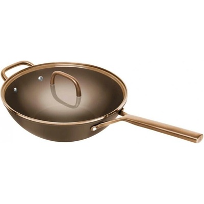 Zwilling nepřilnavá WOK pánev Milano s keramickým povrchem a skl. poklicí, 30 cm, hnědá 1035333