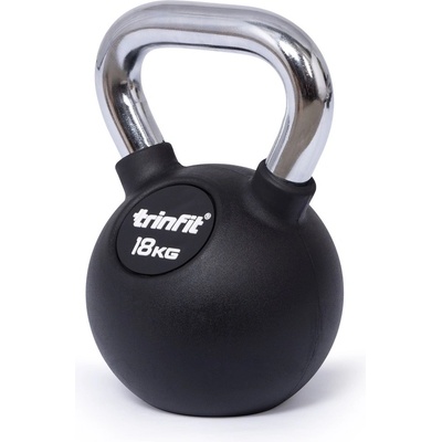 TRINFIT Kettlebell kov guma s chrom madlem 18 kg