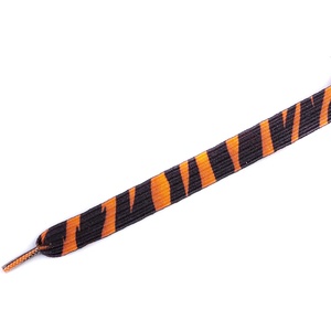 Tobby zebra / Детски плоски еластични връзки за обувки - оранжево/черно 95 см (040617)