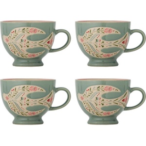 Bloomingville Зелени керамични чаши в комплект 4 бр. 400 ml Rosalynde - Bloomingville (82072753)