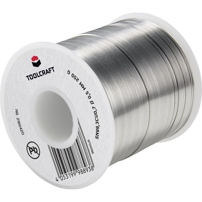 TOOLCRAFT spájkovací cín bez olova cievka Sn99,3Cu0,7 ROL1 250 g 0.5 mm