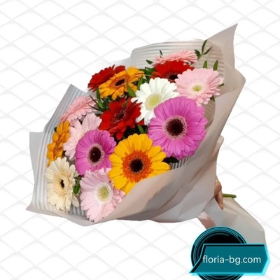 БУКЕТ ОТ РАЗНОЦВЕТНИ ГЕРБЕРИ