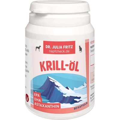 napfcheck.de Krylový olej v kapslích Omega 3 Astaxanthin – pro psy a kočky 80 kapslí