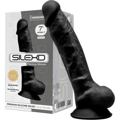 Silexd Silikónové dildo Model 1 18 cm čierne